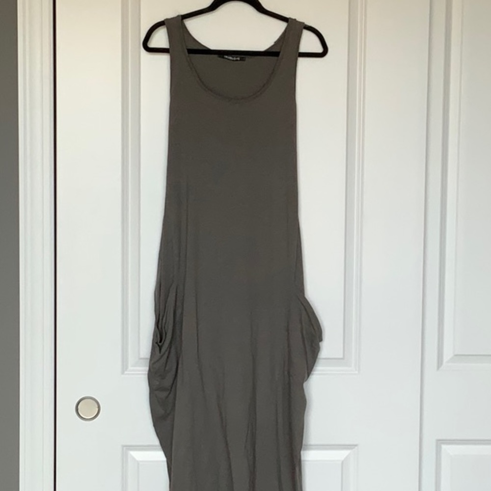 True love Tank top Maxi Dress with Deep Pockets and Raw Hem